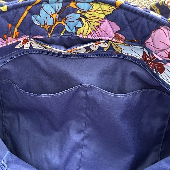 Vera Bradley Large North South Coffee Garden Floral Tote Zip Close Laptop Sleeve - Picture 10 of 16
